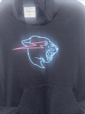 Men's Black Mr. Beast hoodie Hoodie with Neon glow in the dark Panther